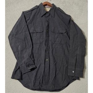 Cadet Store West Point Men's Long Sleeve Button Down Shirt Grey Size 16.5 1964